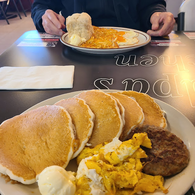 Eggs Sausage 6 Pancakes