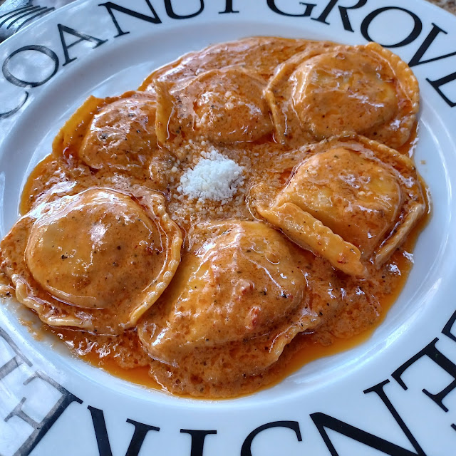 Lobster Ravioli with a Red Pepper Pesto