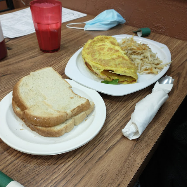3 Egg Omelette with Potatoes and Toast