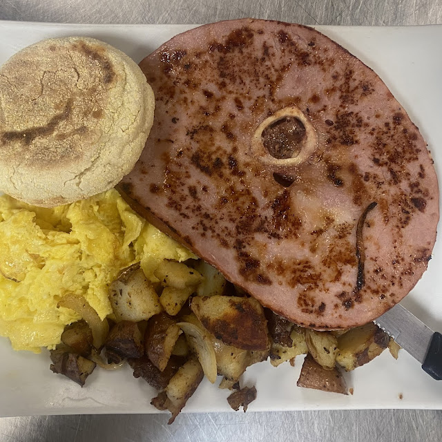 Ham Steak and Eggs