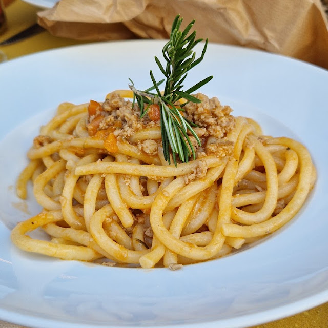Penne Pasta With Sausage And Pecorino Cheese
