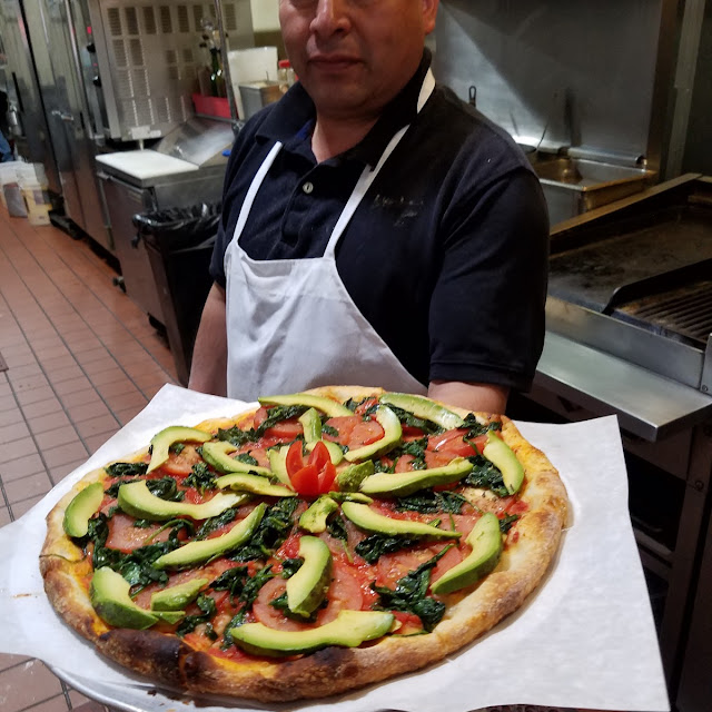 Tomato Spinach Avocado Pizza