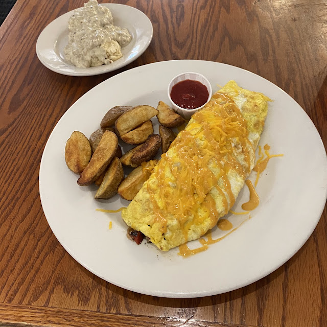 Fried Potatoes and a Biscuit with Gravy