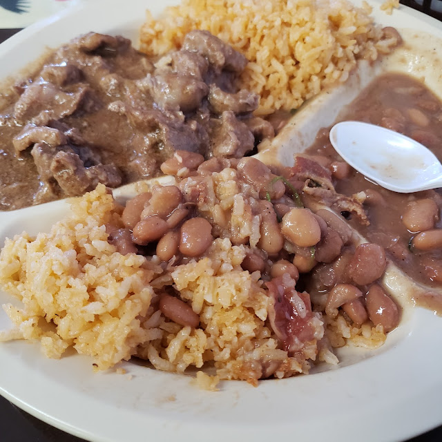 Carne Guisada Rice and Beans