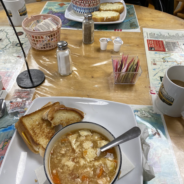 Grilled Cheese and Chicken and Rice Soup