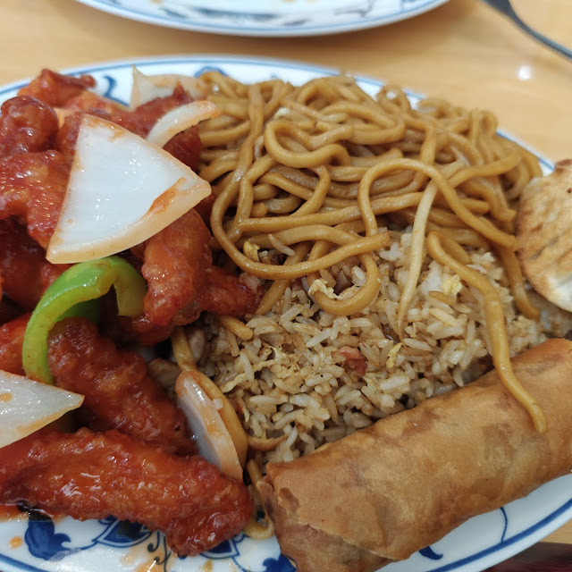 Sweet and Sour Chicken Fried Rice and Chow Main