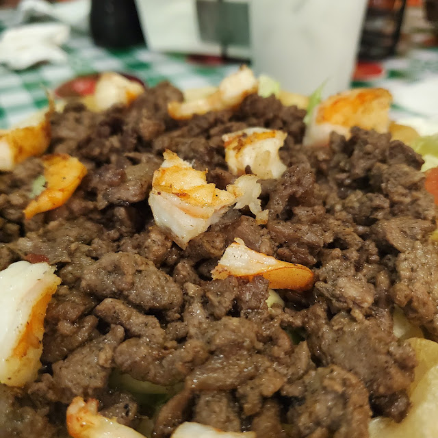 Taco Salad with Steak and Added Shrimp