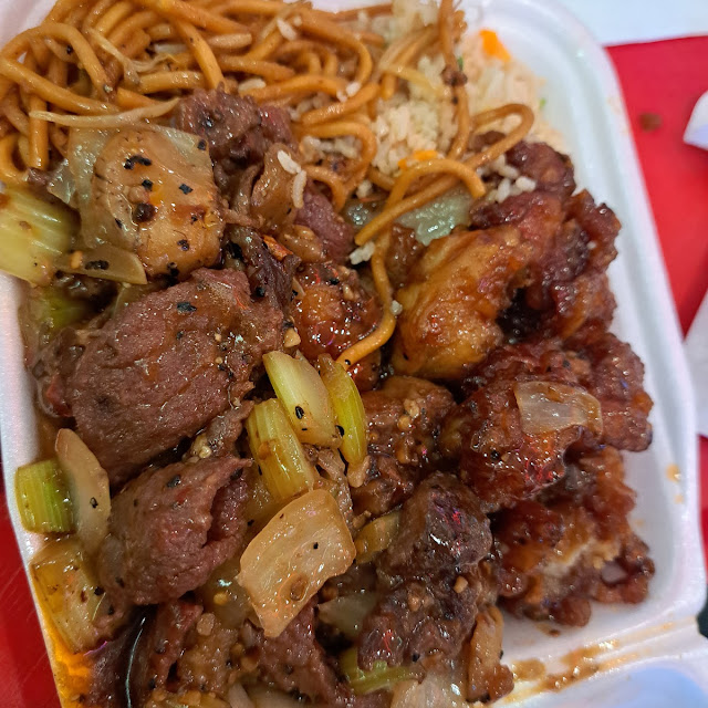 Orange Chicken and Spicy Black Pepper Chicken