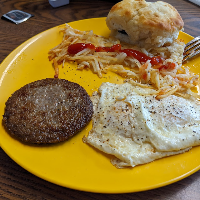 Special Two Eggs Meat and Biscuit the Hash Browns with Extra