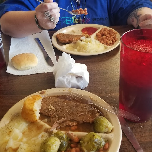Salmon Patty and Roast Beef