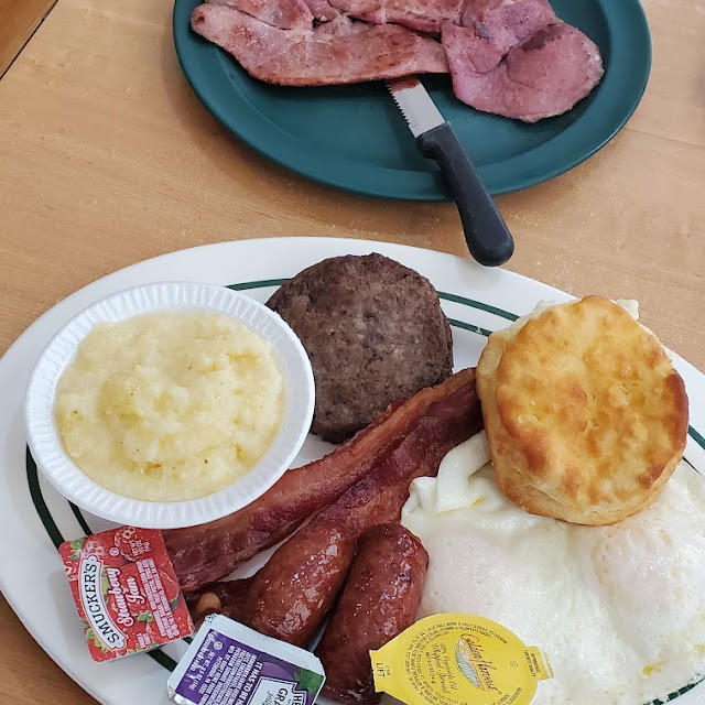 Country Ham Bacon Sausage Eggs and Grits
