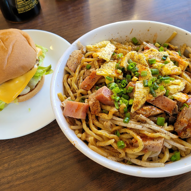 Super Dry and Cheeseburger