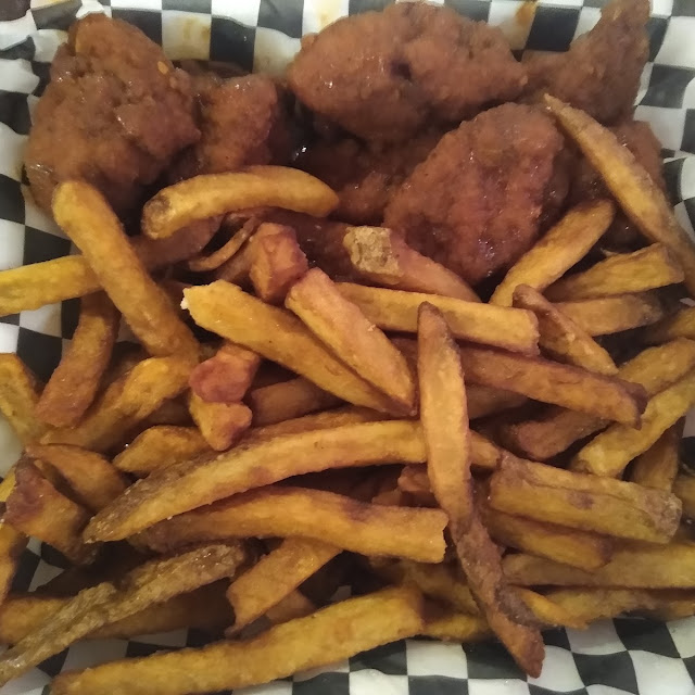 Jerk Chicken Bites with Fries