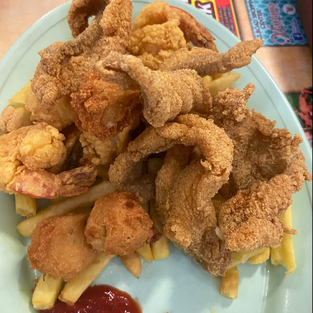 Meal with Fries and Hush Puppies