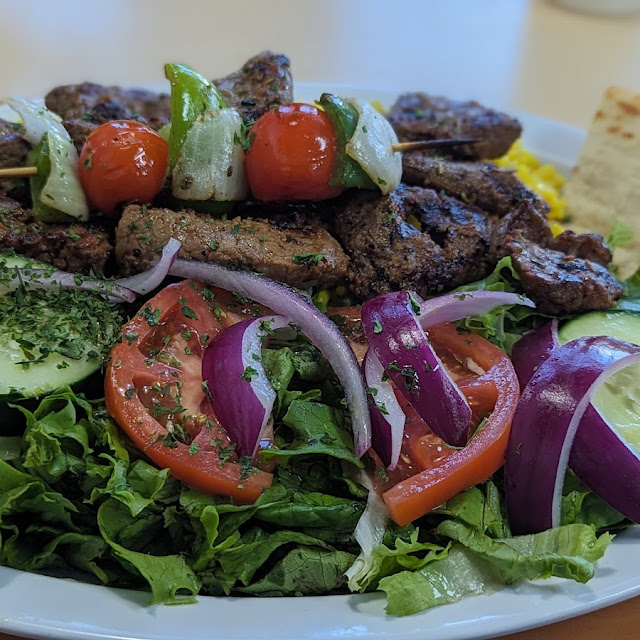Lamb Kabob and Rice Plate