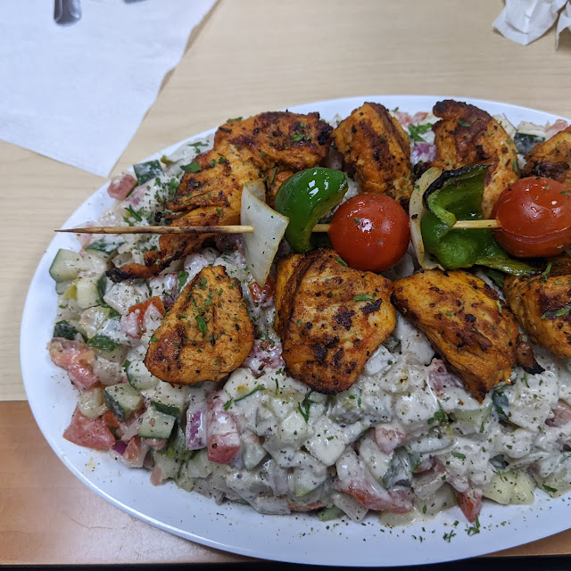 Chicken Kabob Plate & Jerusalem Salad