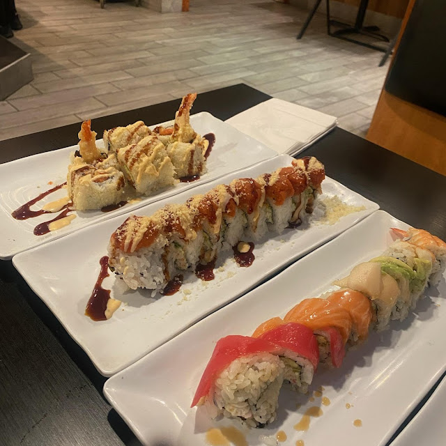 Shrimp Tempura Roll- Spicy Tuna Roll- Rainbow Roll