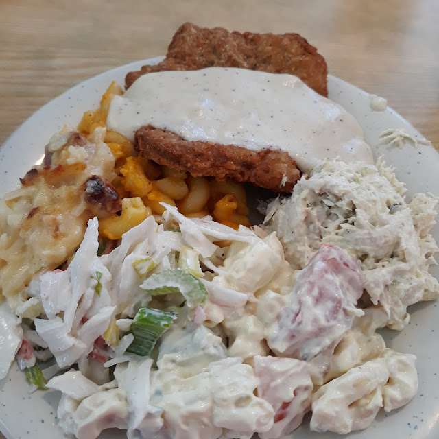 Country Fried Steak Crab Salad Macaroni Salad Macaroni Cheese Gravy