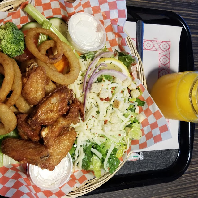 Caesar Salad with Chicken Wings