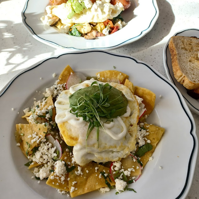 Chilaquiles with Fried Eggs and Avocado