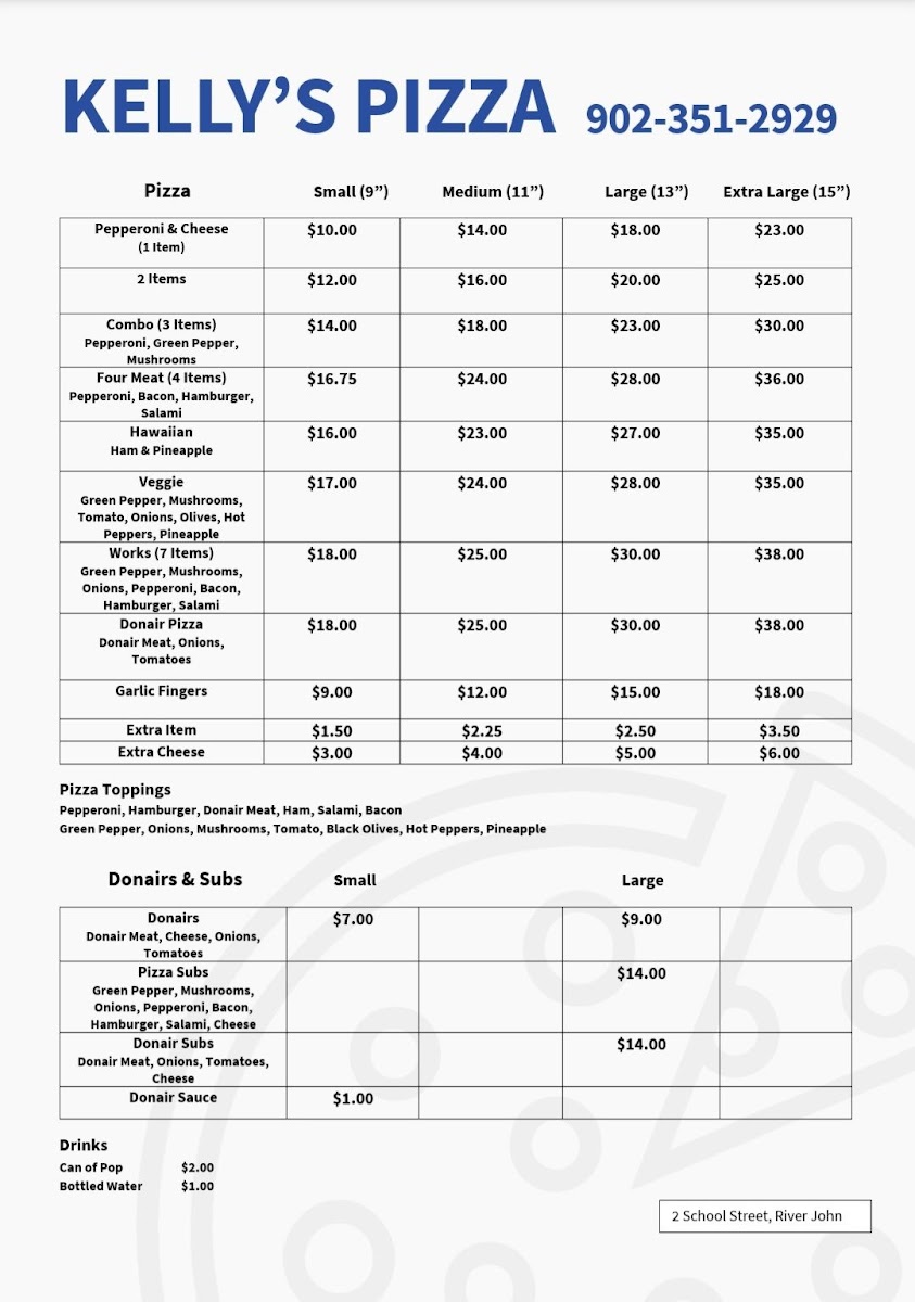 Kelly's Pizza (RJ Food Service)