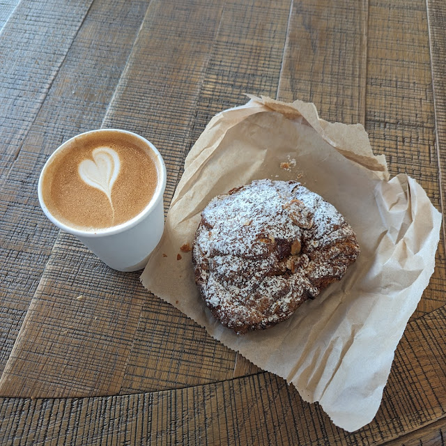 Cappuccino and Almond Croissant