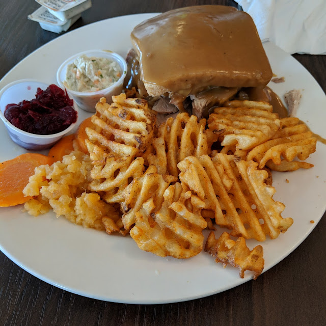Hot Turkey Sandwich with Waffle Fries