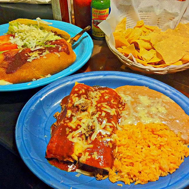 One Enchilada One Chile Relleno & Refried Beans
