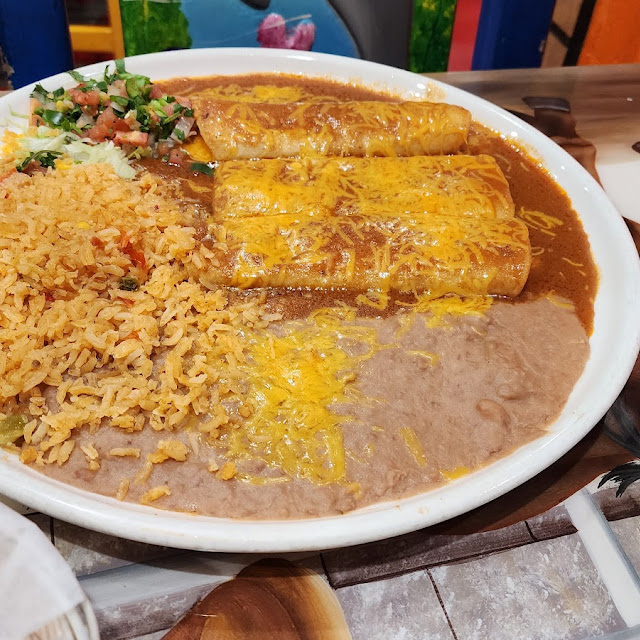 Tampiquena Steak and Chicken Mole Enchilada