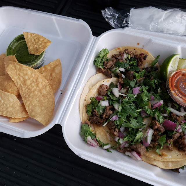 Shredded Beef Tacos Salsa and Chips