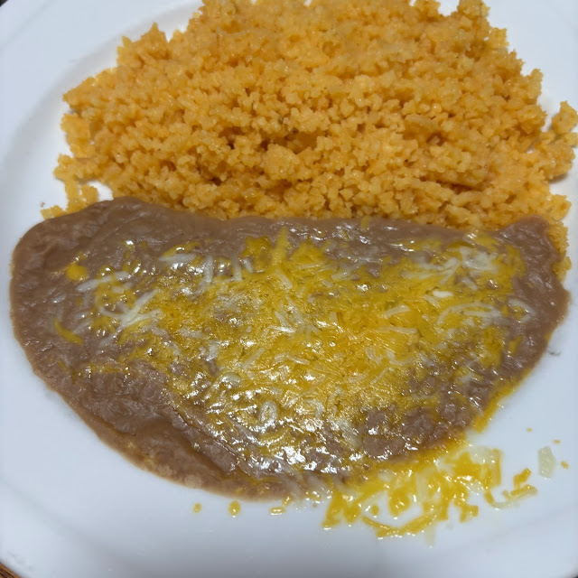 Chile Relleno with Rice and Beans