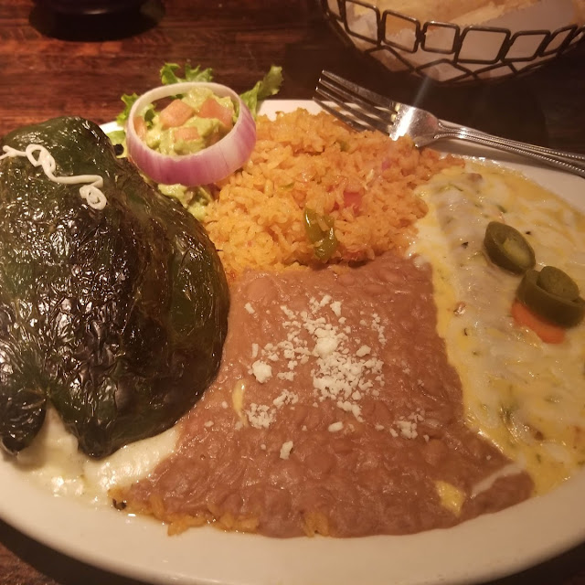 Chile Relleno and Cheese Enchilada