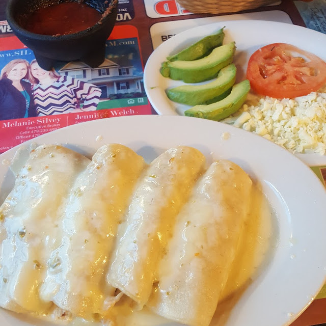 Enchiladas Suizas w Rice and Beans