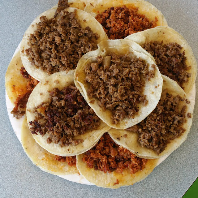 Tacos De Asada and Tacos De Chorizo