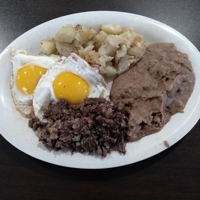 Barbacoa Plate Eggs over Easy