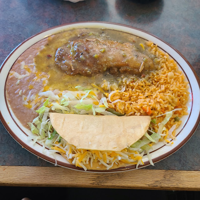 Shredded Beef Taco Chicken Enchilada Beans and Rice