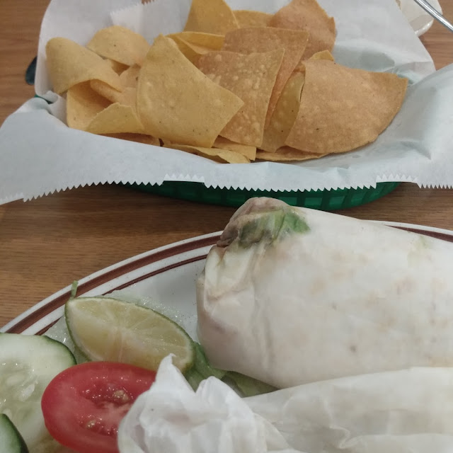Corn Chips and Chicken Burrito