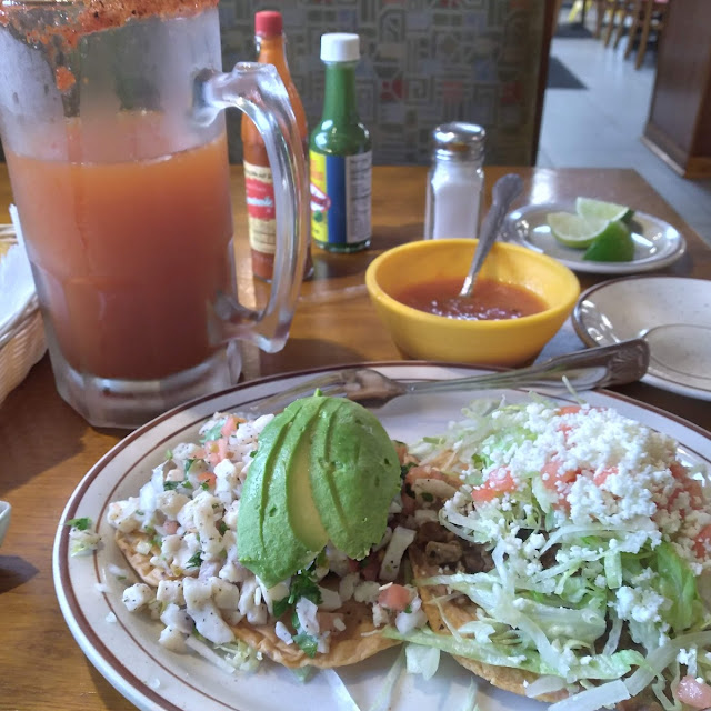 Fish Ceviche Tostada and Steak Tostada Surf and Turf