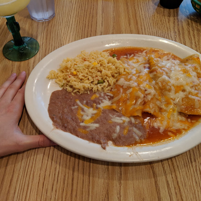 Cheese and Bean Enchiladas in La Union Red Sauce