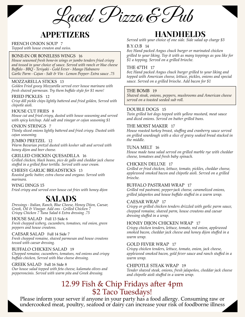 Laced Pizza & Pub