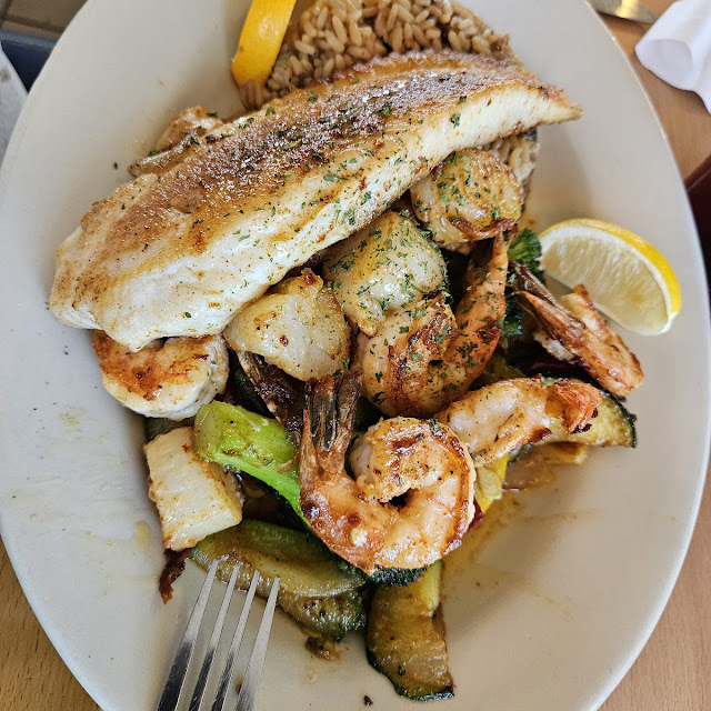 Grilled Red Snapper & 6 Jumbo Shrimp