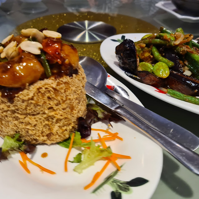 Yam Basket with Kong PO Chicken