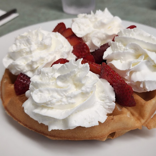 Belgian Waffle with Strawberries & Whipped Cream