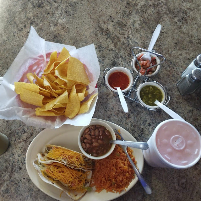 Combination Plate of Taco's Rice and Beans