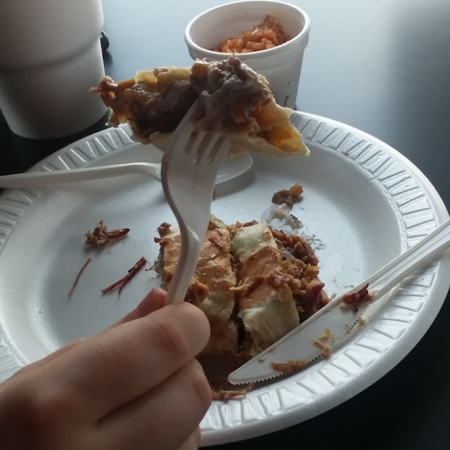 Steak Burrito with Rice and Beans Sour Cream and Cheese