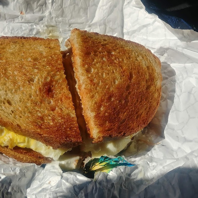 Sausage Egg and Cheese on Rye Toast