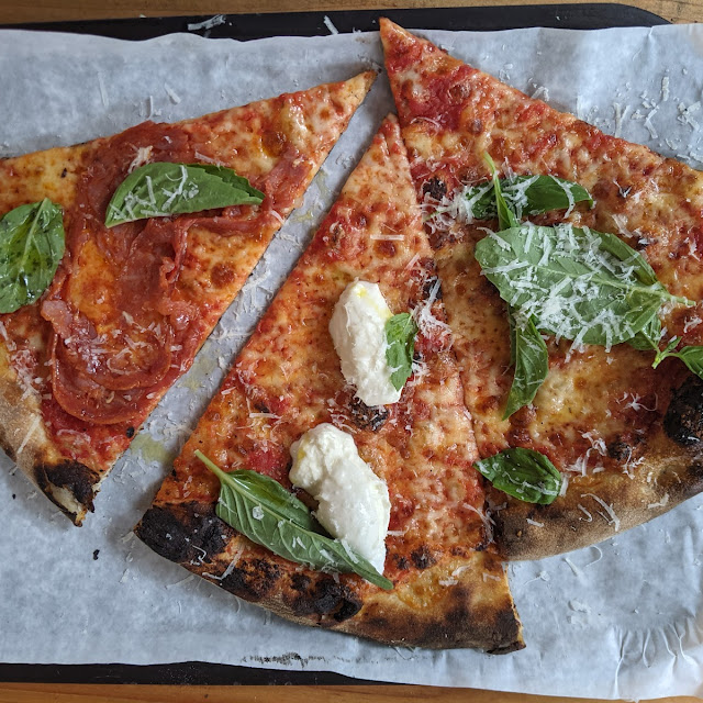 Spicy Salami Pizza Burrata Pizza Margherita Pizza