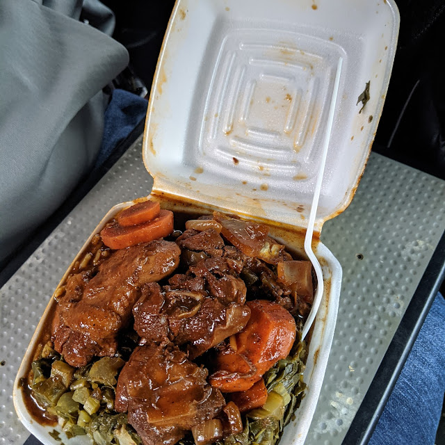 Jamaican Chicken and Brown Sauce with Collard Greens