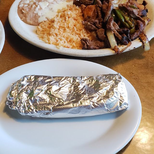 One Burrito One Taco Rice and Beans