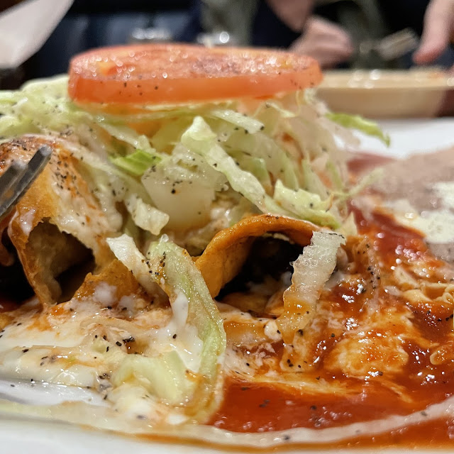 Fried Chimichangas w Beans